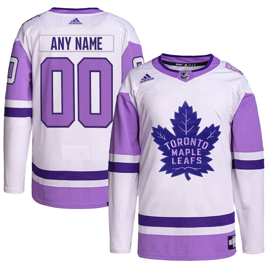 Men Toronto Maple Leafs adidas White Purple Hockey Fights Cancer Primegreen Authentic Custom NHL Jersey->women nhl jersey->Women Jersey